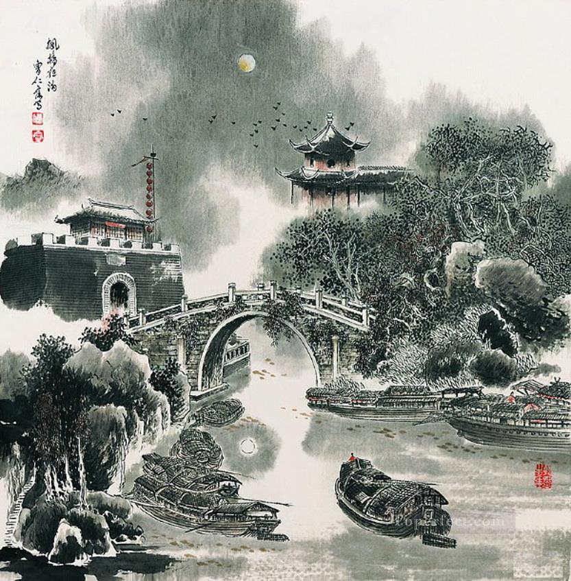 Cao renrong Suzhou Park and old Chinese Oil Paintings